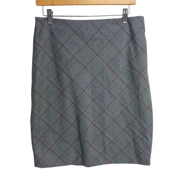 The Limited Gray Plaid Pencil Skirt Size 8 - Picture 1 of 7